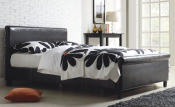 5793 Kai Bed by Homelegance in Dark Brown Vinyl [HEBS-5793 Kai]