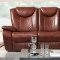 Brown Leather Living Room Set With Recliner Seats