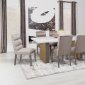 Carla Dining Table 106651 White Marble Top by Coaster w/Options