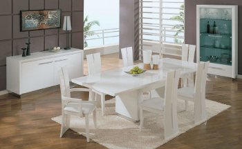 White High Gloss Finish Contemporary Formal Dining Room [GFDS-D99 White]