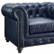 Durango Sofa TOV-S38 in Rustic Navy Blue Leather - TOV Furniture