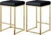 Nicola Counter Stool 907 Set of 2 Black Faux Leather by Meridian