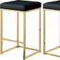 Nicola Counter Stool 907 Set of 2 Black Faux Leather by Meridian