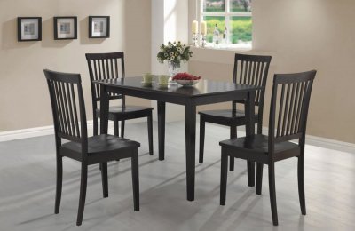 Rich Cappuccino Finish 5PC Modern Dinette Set w/Wooden Seats