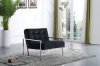 Alexis Accent Chair 522 in Black Velvet Fabric by Meridian