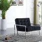 Alexis Accent Chair 522 in Black Velvet Fabric by Meridian