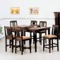 Dark Brown Finish Modern 7Pc Counter Height Dining Set w/Options