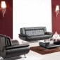 Scarlet Sofa in Black Bonded Leather Match w/Optional Items