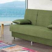 Atlanta Sofa Bed Convertible in Green Fabric by Empire