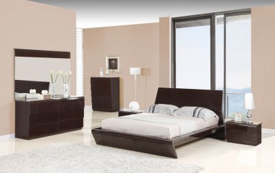 Nelly Bedroom in Oak Veneer Wengee w/Options by Whiteline