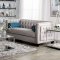 Silvan Sofa SM2283 in Gray Velvet-Like Fabric w/Options