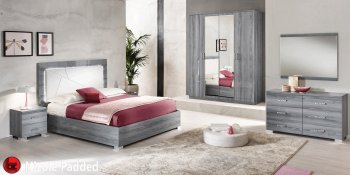 Nicole Bedroom in Gray by ESF w/ Options [EFBS-Nicole Upholstered]