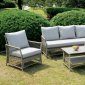 Jacquelyn Outdoor Patio CM-OS1832 4Pc Set in Light Gray Fabric