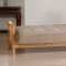 Beige Microfiber Living Room w/Wooden Frame Storage Sleeper Sofa