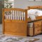 Natural Honey Contemporary Kids Bed w/Trundle & Storage Drawers