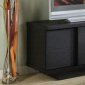 Classic Black Finish Modern TV Stand W/Sliding Doors