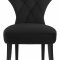 Leandra Dining Chair 742 Set of 2 Black Velvet Fabric - Meridian