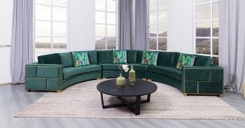 Marco Sectional Sofa in Green Fabric [ADSS-Marco]