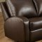 Mahogany Bonded Leather Double Reclining Sofa & Loveseat Set