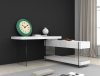 Cloud Modern Office Desk in White Gloss & Glass by J&M