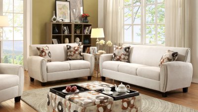 Liana Sofa CM6793 in Beige Fabric w/Options