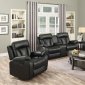 Avery Motion Sofa 645 in Black Bonded Leather w/Optional Items