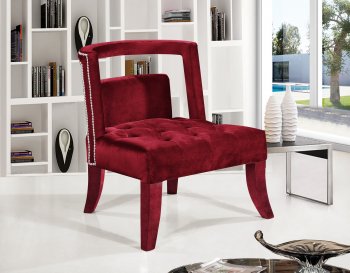 Tribeca Accent Chair 546 in Burgundy Velvet by Meridian [MRCC-546Burg-Tribeca]