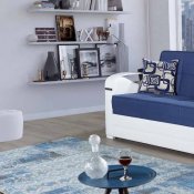 Etro Prime Loveseat Sleeper in Navy Blue Fabric by Mobista