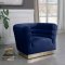 Bellini Sofa 669 in Navy Velvet Fabric by Meridian w/Options