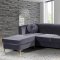 Eliana Sectional Sofa 660 in Grey Velvet Fabric by Meridian