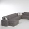 Cream Leatherette Modern Sectional Sofa w/Optional Ottoman