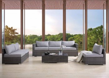 Sheffield Outdoor 4Pc Patio Sofa Set OT01091 in Gray by Acme [AMOUT-OT01091 Sheffield]