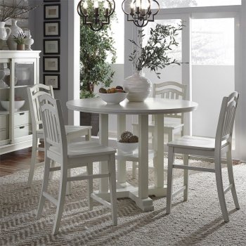 Summer Hills 5Pc Counter Ht Dining Set 518-CD in White - Liberty [LFDS-518-GT4848-Summer Hills]