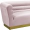 Bellini Sofa 669 in Pink Velvet Fabric by Meridian w/Options