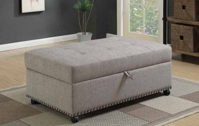 550338 Sleeper Ottoman in Dove Grey Chenille Fabric by Coaster