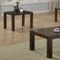 Dark Wood Finish Elegant Modern 3PC Coffee Table Set