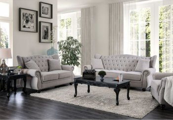 Ewloe Sofa CM6572GY in Light Gray Linen Fabric w/Options [FAS-CM6572GY-Ewloe]