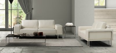 U808 Sofa & Loveseat Set in White by Global w/Options