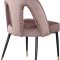 Akoya Dining Chair 794 Set of 2 Pink Velvet Fabric by Meridian