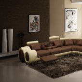 4084 Sectional Sofa in Brown & Tan Bonded or Half Leather by VIG