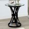 Oviola 3Pc Coffee & End Table Set CM4849 in Black & Glass