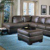 Brown or Black Bonded Leather Modern Sectional Sofa