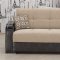 Fabric & Leather Two-Tone Modern Sofa Bed w/Optional Items