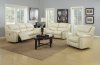 Dawson Power Reclining Sofa Set in White Leather Match