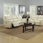 Dawson Power Reclining Sofa Set in White Leather Match