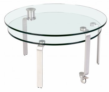 8161 Clear Glass Top Motion Cocktail Table by Chintaly [CYCT-8161]