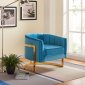 Carter Accent Chair 515 in Aqua Velvet by Meridian