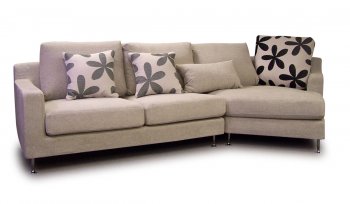 Light Beige Fabric Modern Sectional Sofa w/Metal Legs [NSSS-421002-Bliss]