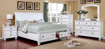 Castor Bedroom CM7590WH in White w/Storage Footboard w/Options [FABS-CM7590WH-Castor White]