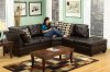 F7242 Sectional Sofa by Poundex in Espresso Bonded Leather